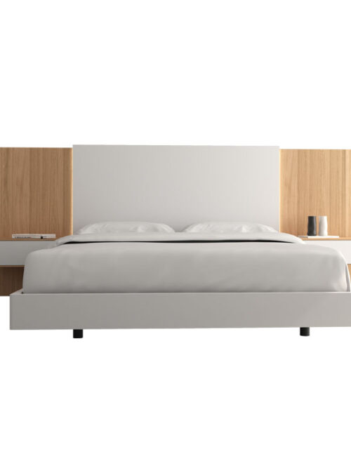 CABECERO DE CAMA CORRIDO BRIDGE BLANCO Y ROBLE