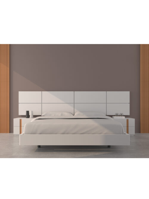 CABECERO DE CAMA CORRIDO GRID BLANCO