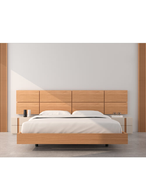 CABECERO DE CAMA CORRIDO GRID ROBLE