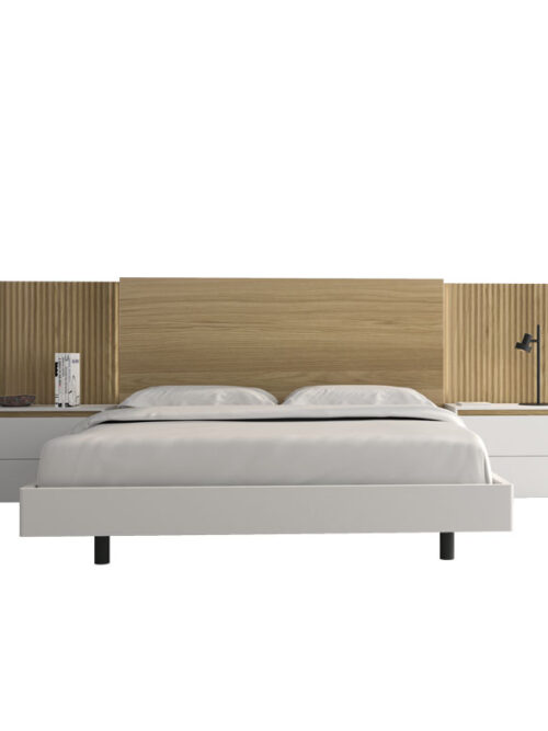 CABECERO DE CAMA CORRIDO ONADOS ROBLE