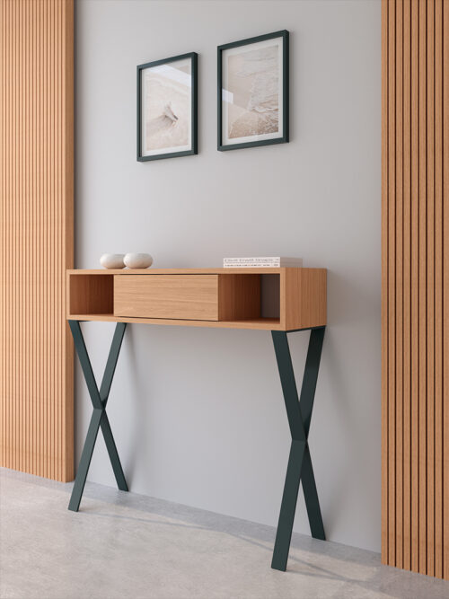 CONSOLA RECIBIDOR COPEN ROBLE BASE ASPA
