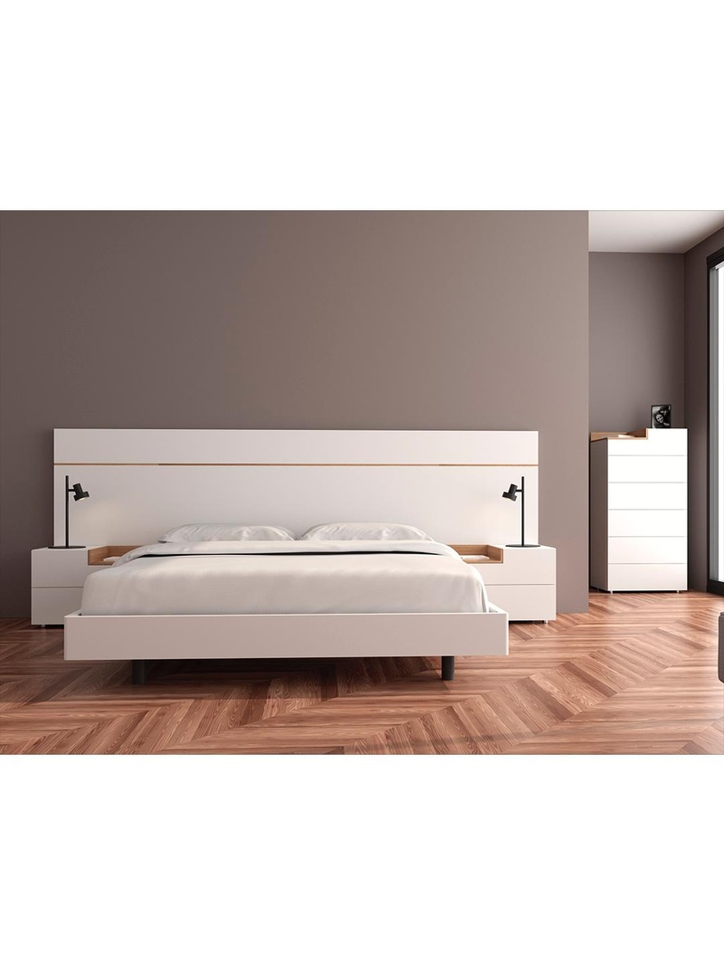 CABECERO DE CAMA CORRIDO BLANCO TRAY