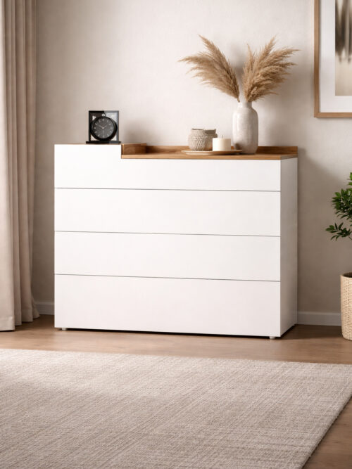 CÓMODA 4C BLANCA TRAY