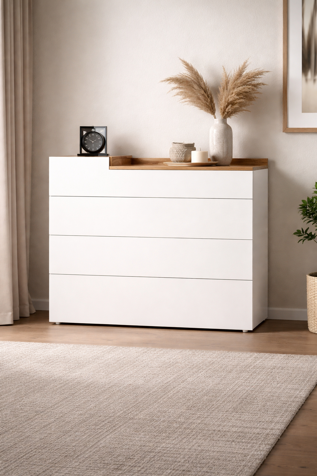 CÓMODA 4C BLANCA TRAY - Imagen 2
