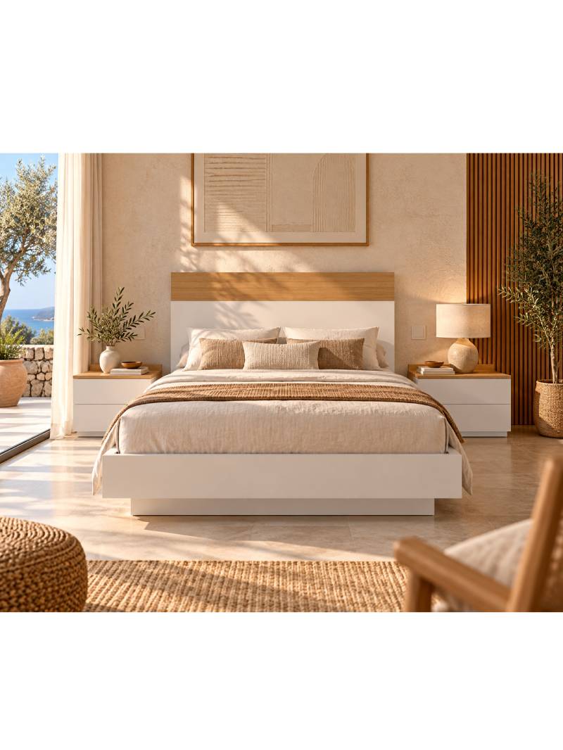 CABECERO DE CAMA DUO BLANCO Y ROBLE